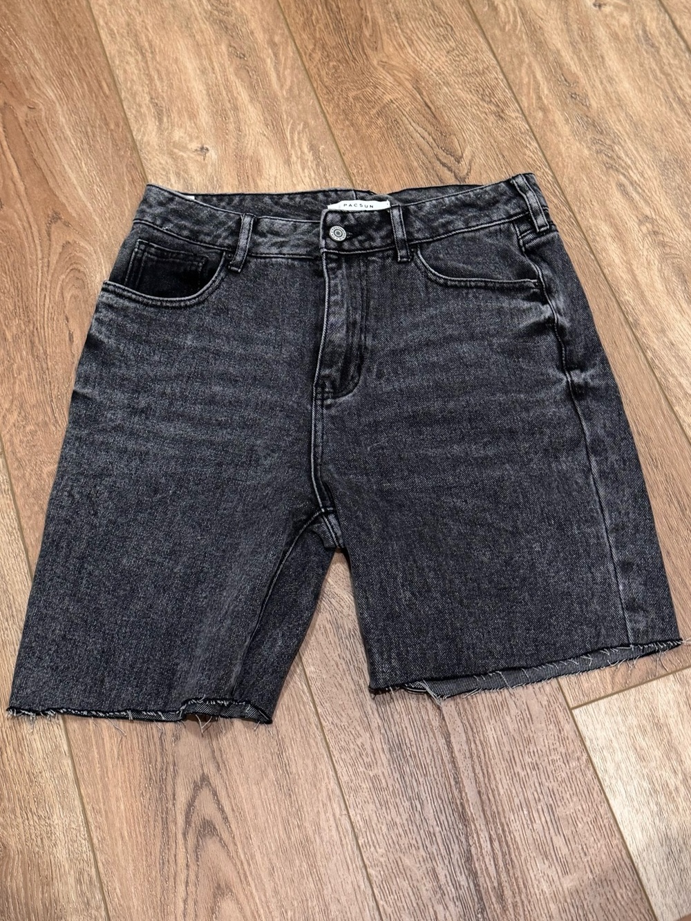 PacSun High-Rise Charcoal Black Denim Shorts